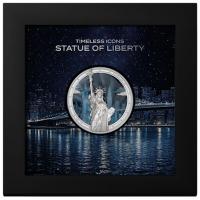 Cook Island - 10 CID Zeitlose Ikonen: Freiheitsstatue - 2 Oz Silber PP Color