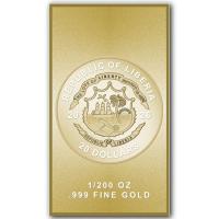 Liberia 20 Dollar Lady Luck 2026 1/200 Oz Gold Rückseite
