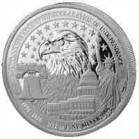 Ruanda - 10 RWF 250. Jahrestag der Unabhängigkeitserklärung USA - 1/12 Oz Silber Reverse Proof
