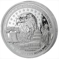 Ruanda - 50 RWF 250. Jahrestag der Unabhängigkeitserklärung USA - 1 Oz Silber Reverse Proof