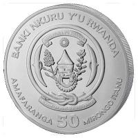 Ruanda 50 RWF 250. Jahrestag der Unabhängigkeitserklärung USA 2026 1 Oz Silber Reverse Proof Rückseite