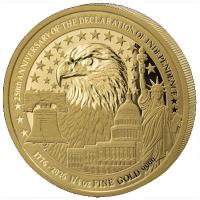 Ruanda - 100 RWF 250. Jahrestag der Unabhängigkeitserklärung USA - 1/4 Oz Gold Reverse Proof