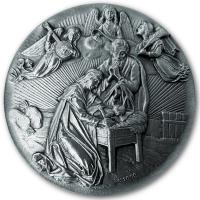 Silbermedaille - Weihnachten 1983 - Silbermünze HighRelief AntikFinish