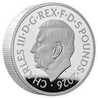 Großbritannien 5 GBP Tudor Beasts (10.) The Royal Dragon 2026 2 Oz Silber PP Rückseite