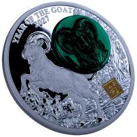 Burundi 25 Francs Lunar Jahr der Ziege 2027 2 Oz Silber PP Gilded Rückseite