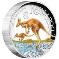 Australien - 1 AUD Perth Mint Känguru 2026 - 1 Oz Silber PP High Relief Color