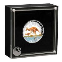 Australien - 1 AUD Perth Mint Känguru 2026 - 1 Oz Silber PP High Relief Color