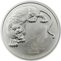 Samoa - 2 Dollar Four Guardians (1.) White Tiger 2023 - 1 Oz Silber
