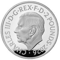 Großbritannien 2 GBP Music Legends Pink Floyd 2026 1 Oz Silber PP Color Rückseite
