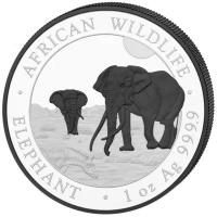 Somalia African Wildlife Elefant Black and White Set 2026 2*1 Oz Silber Rückseite