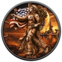 USA 1 USD American Silver Eagle: Die Eroberung des Mars 2026 1 Oz Silber Color