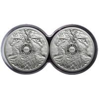 Südafrika 10 Rand Big Five III Leopard 2026 2*1 Oz Silber Proof Set Rückseite