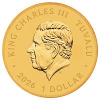 Tuvalu 1 TVD Stranger Things Welcome to Hawkins 2026 Münze Color Gilded Rückseite