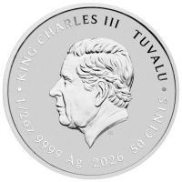 Tuvalu 0,5 TVD Stranger Things Eleven and Vecna 2026 1/2 Oz Silber PP Color Rückseite