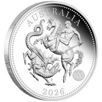 Australien 0,25 AUD Sovereign: 100. Geburtstag Königin Elizabeth II. 2026 1/4 Oz Silber PP