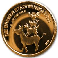 Elfenbeinküste - 100 Francs Bremer Stadtmusikanten 2016 - 0,5g Gold