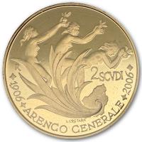 San Marino 2 Scudi Arengo Generale 100 Jahre 2006 Gold PP Rückseite
