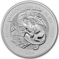 Großbritannien - 5 GBP Tudor Beasts (9.) The Royal Dragon 2026 - 2 Oz Silber