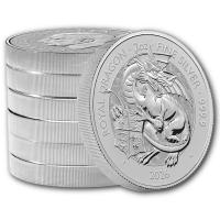 Großbritannien - 5 GBP Tudor Beasts (9.) The Royal Dragon 2026 - 2 Oz Silber
