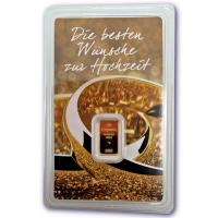 Goldbarren - Degussa Wünsche zur Hochzeit - 1g Gold