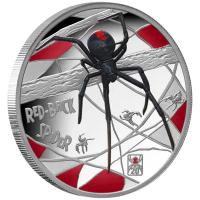 Tuvalu - 1 TVD Deadly & Dangerous 20. Jubiläum Rotrückenspinne (Red-Back Spider) 2026 - 1 Oz Silber PP Color