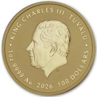 Tuvalu 100 TVD Ottifanten: Ballonifant 2026 1 Oz Gold Rückseite