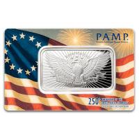 Silberbarren PAMP 250. Jahrestag USA: Weißkopfseeadler 1 Oz Silber