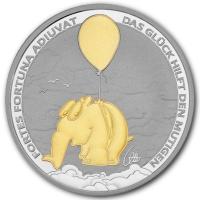 Tuvalu 1 TVD Ottifanten OTTO WAALKES SIGNATUR 2026 1 Oz Silber Gilded Rückseite