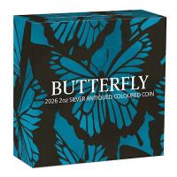 Australien - 2 AUD Schmetterling (Butterfly) 2026 - 2 Oz Silber Antik Finish Color