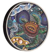 Australien - 2 AUD Schildkröte (Turtle) Yaunati 2026 - 2 Oz Silber Antik Finish Color