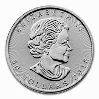 Kanada 50 CAD Maple Leaf (Diverse) 1 Oz Platin Rückseite