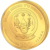 Ruanda 100 RWF Lunar Serie Ziege 2027 1/12 Oz Gold Rückseite