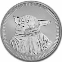 Niue - 2 NZD Star Wars(TM) Mandalorian(TM) Grogu(TM) Baby Yoda 2023 - 1 Oz Silber