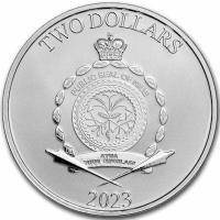 Niue 2 NZD Star Wars(TM) Mandalorian(TM) Grogu(TM) Baby Yoda 2023 1 Oz Silber Rückseite