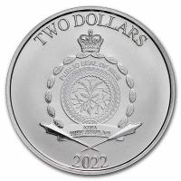 Niue 2 NZD Star Wars Baby Yoda 2022 1 Oz Silber Rückseite