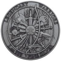 Legendary Warriors (14.) Arminius 1 Oz Silber Antik Finish Color Rückseite
