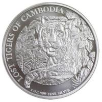 Kambodscha - 3000 KHR Lost Tigers of Kambodscha 2023 - 1 Oz Silber