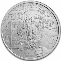 Niue - 2 NZD Icons of Inspiration: Johannes Gutenberg 2024 - 1 Oz Silber BU