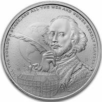 Niue - 2 NZD Icons of Inspiration: William Shakespeare 2024 - 1 Oz Silber BU