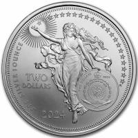 Niue 2 NZD Icons of Inspiration: William Shakespeare 2024 1 Oz Silber BU Rückseite