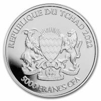 Tschad 5000 Francs Mandala Krokodil 2022 1 Oz Silber Rückseite