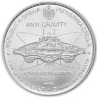 Serbien - 100 Dinara Nikola Tesla Antigravitation 2023 - 1 Oz Silber