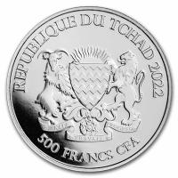 Tschad 500 Francs Celtic Animals Rooster / Hahn 2022 1 Oz Silber Rückseite