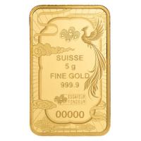 Goldbarren PAMP Good Luck Phoenix 5g Gold Rückseite