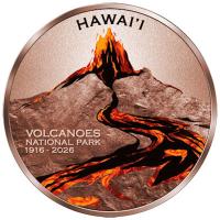 Kamerun - 100 Francs 100 Jahre Hawaii Vulkan Nationalpark 2026 - 5 Oz Kupfer Color