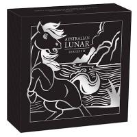 Australien - 1 AUD Lunar III Pferd 2026 - 1 Oz Silber PP Color