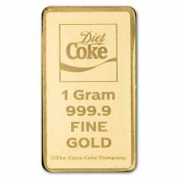 Goldbarren Coca Cola(R) Diet Coke 1g Gold im Blister Rückseite