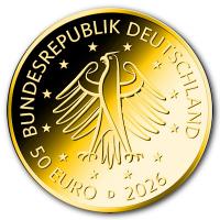 Deutschland 50 Euro Deutsches Handwerk: Gestaltung 2026 1/4 Oz Gold Rückseite