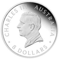 Australien 8 AUD Kookaburra 2026 5 Oz Silber Proof Incused Rückseite