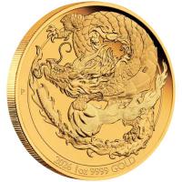 Australien - 100 AUD Chinesische Fabelwesen: Goldener Drache 2026 - 1 Oz Gold PP